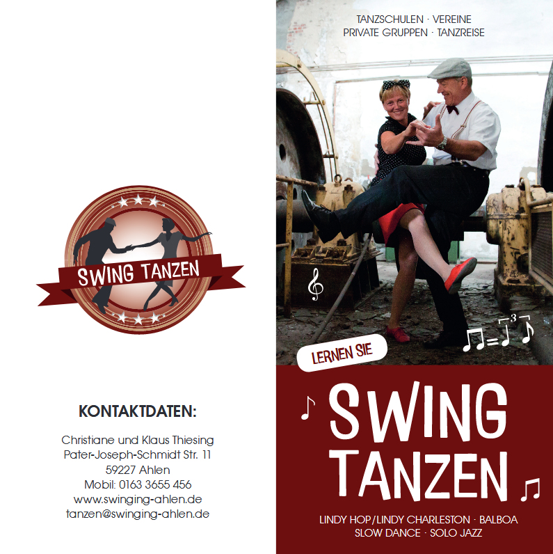 Flyer Swing Tanzen - Swing Tanzen Lernen, Lindy Hop, Balboa, Slow Bal, Solo Dance lernen